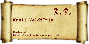 Krall Valéria névjegykártya